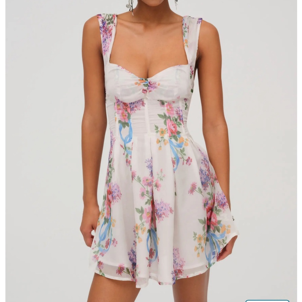 NWT For Love and Lemons August Floral Chiffon Minidress